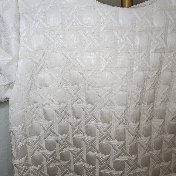 Exhilaration Cream Metallic Textured Dress Size L - Picture 4 of 5